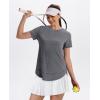 image:imageXIEERDUO Womens Workout Tops Short Sleeve Shirts Quick Dry Outfits for Hiking Running S3XL01 Grey