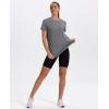image:imageXIEERDUO Womens Workout Tops Short Sleeve Shirts Quick Dry Outfits for Hiking Running S3XL01 Grey