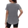 image:imageXIEERDUO Womens Workout Tops Short Sleeve Shirts Quick Dry Outfits for Hiking Running S3XL01 Grey