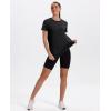 image:imageXIEERDUO Womens Workout Tops Short Sleeve Shirts Quick Dry Outfits for Hiking Running S3XL02 Black