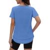 image:imageXIEERDUO Womens Workout Tops Short Sleeve Shirts Quick Dry Outfits for Hiking Running S3XL04 Blue