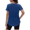 image:imageXIEERDUO Womens Workout Tops Short Sleeve Shirts Quick Dry Outfits for Hiking Running S3XL05 Navy Blue
