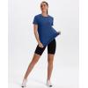 image:imageXIEERDUO Womens Workout Tops Short Sleeve Shirts Quick Dry Outfits for Hiking Running S3XL05 Navy Blue