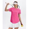 image:imageXIEERDUO Womens Workout Tops Short Sleeve Shirts Quick Dry Outfits for Hiking Running S3XL06 Hot Pink