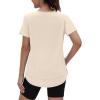 image:imageXIEERDUO Womens Workout Tops Short Sleeve Shirts Quick Dry Outfits for Hiking Running S3XL07 Apricot Cream White