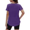 image:imageXIEERDUO Womens Workout Tops Short Sleeve Shirts Quick Dry Outfits for Hiking Running S3XL10 Purple