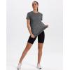 image:imageXIEERDUO Womens Workout Tops Short Sleeve Shirts Quick Dry Outfits for Hiking Running S3XL11 Dark Grey