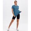 image:imageXIEERDUO Womens Workout Tops Short Sleeve Shirts Quick Dry Outfits for Hiking Running S3XL12 Dark Blue Green