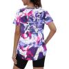 image:imageXIEERDUO Womens Workout Tops Short Sleeve Shirts Quick Dry Outfits for Hiking Running S3XL13 Tie Dye Purple Floral