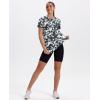 image:imageXIEERDUO Womens Workout Tops Short Sleeve Shirts Quick Dry Outfits for Hiking Running S3XL14 Black White Floral