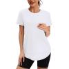 image:imageXIEERDUO Womens Workout Tops Short Sleeve Shirts Quick Dry Outfits for Hiking Running S3XL15 Pure White
