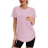 image:imageXIEERDUO Womens Workout Tops Short Sleeve Shirts Quick Dry Outfits for Hiking Running S3XL17 Peach Pink