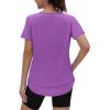 image:imageXIEERDUO Womens Workout Tops Short Sleeve Shirts Quick Dry Outfits for Hiking Running S3XL18 Light Purple