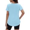 image:imageXIEERDUO Womens Workout Tops Short Sleeve Shirts Quick Dry Outfits for Hiking Running S3XL19 Baby Blue