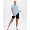 image:imageXIEERDUO Womens Workout Tops Short Sleeve Shirts Quick Dry Outfits for Hiking Running S3XL19 Baby Blue