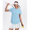 image:imageXIEERDUO Womens Workout Tops Short Sleeve Shirts Quick Dry Outfits for Hiking Running S3XL19 Baby Blue