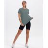 image:imageXIEERDUO Womens Workout Tops Short Sleeve Shirts Quick Dry Outfits for Hiking Running S3XL21 Grey Green