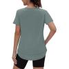 image:imageXIEERDUO Womens Workout Tops Short Sleeve Shirts Quick Dry Outfits for Hiking Running S3XL21 Grey Green