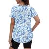 image:imageXIEERDUO Womens Workout Tops Short Sleeve Shirts Quick Dry Outfits for Hiking Running S3XL23 Blue White Floral