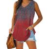 image:imageXIEERDUO Womens Tank Tops V Neck Basic Solid Color Casual Flowy Summer SleevelessRed Ash Printing