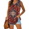 image:imageXIEERDUO Womens Tank Tops V Neck Basic Solid Color Casual Flowy Summer SleevelessWine Red Print