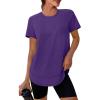 image:imageXIEERDUO Womens Workout Tops Short Sleeve Shirts Quick Dry Outfits for Hiking Running S3XL10 Purple