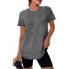 image:imageXIEERDUO Womens Workout Tops Short Sleeve Shirts Quick Dry Outfits for Hiking Running S3XL11 Dark Grey