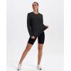 image:imageXIEERDUO Womens Workout Tops Long Sleeve Quick Dry Shirts for Hiking Running S3XL02 Black
