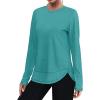 image:imageXIEERDUO Womens Workout Tops Long Sleeve Quick Dry Shirts for Hiking Running S3XL04 Aqua
