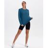 image:imageXIEERDUO Womens Workout Tops Long Sleeve Quick Dry Shirts for Hiking Running S3XL08 Green Blue