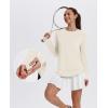 image:imageXIEERDUO Womens Workout Tops Long Sleeve Quick Dry Shirts for Hiking Running S3XL10 Apricot Cream White