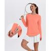 image:imageXIEERDUO Womens Workout Tops Long Sleeve Quick Dry Shirts for Hiking Running S3XL20 Light Orange