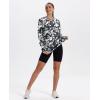 image:imageXIEERDUO Womens Workout Tops Long Sleeve Quick Dry Shirts for Hiking Running S3XL22 Black White Floral