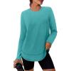 image:imageXIEERDUO Womens Workout Tops Long Sleeve Quick Dry Shirts for Hiking Running S3XL04 Aqua