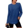 image:imageXIEERDUO Womens Workout Tops Long Sleeve Quick Dry Shirts for Hiking Running S3XL06 Dark Blue