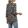 image:imageXIEERDUO 34 Length Sleeve Womens Tops V Neck T Shirts Both Side Buttons Blouses Business Casual Outfits Loose FitZ Leopard Print
