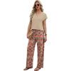 image:imageXIEERDUO Womens 2 Piece Sets Summer Beach Vacation Cruise Travel Outfits Printed Wide Leg Pant V Neck Cap Sleeve TopsBohemia Pattern
