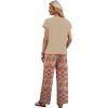 image:imageXIEERDUO Womens 2 Piece Sets Summer Beach Vacation Cruise Travel Outfits Printed Wide Leg Pant V Neck Cap Sleeve TopsBohemia Pattern