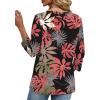 image:imageXIEERDUO 34 Length Sleeve Womens Tops V Neck T Shirts Summer Clothes Basic Blouses Dressy Casual 2026 Spring OutfitsPatternedpink Leafs
