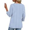 image:imageXIEERDUO 34 Length Sleeve Womens Tops V Neck T Shirts Summer Clothes Basic Blouses Dressy Casual 2026 Spring OutfitsPatternedsky Blue Striped