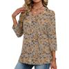 image:imageXIEERDUO 34 Length Sleeve Womens Tops V Neck T Shirts Summer Clothes Basic Blouses Dressy Casual 2026 Spring OutfitsPatternedsummer Floral