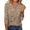 image:imageXIEERDUO 34 Length Sleeve Womens Tops V Neck T Shirts Summer Clothes Basic Blouses Dressy Casual 2026 Spring OutfitsPatternedsummer Floral