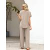 image:imageXIEERDUO Summer Sets For Women Linen Sets 2 Piece Matching Set Women Clothing Linen Pants Beach Vacation Outfits 2026Beige