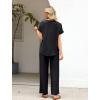 image:imageXIEERDUO Summer Sets For Women Linen Sets 2 Piece Matching Set Women Clothing Linen Pants Beach Vacation Outfits 2026Black