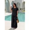 image:imageXIEERDUO Summer Sets For Women Linen Sets 2 Piece Matching Set Women Clothing Linen Pants Beach Vacation Outfits 2026Black