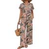 image:imageXIEERDUO Summer Sets For Women Linen Sets 2 Piece Matching Set Women Clothing Linen Pants Beach Vacation Outfits 2026Flower
