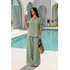 image:imageXIEERDUO Summer Sets For Women Linen Sets 2 Piece Matching Set Women Clothing Linen Pants Beach Vacation Outfits 2026Green