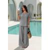 image:imageXIEERDUO Summer Sets For Women Linen Sets 2 Piece Matching Set Women Clothing Linen Pants Beach Vacation Outfits 2026Grey