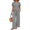 image:imageXIEERDUO Summer Sets For Women Linen Sets 2 Piece Matching Set Women Clothing Linen Pants Beach Vacation Outfits 2026Grey