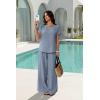 image:imageXIEERDUO Summer Sets For Women Linen Sets 2 Piece Matching Set Women Clothing Linen Pants Beach Vacation Outfits 2026Light Blue